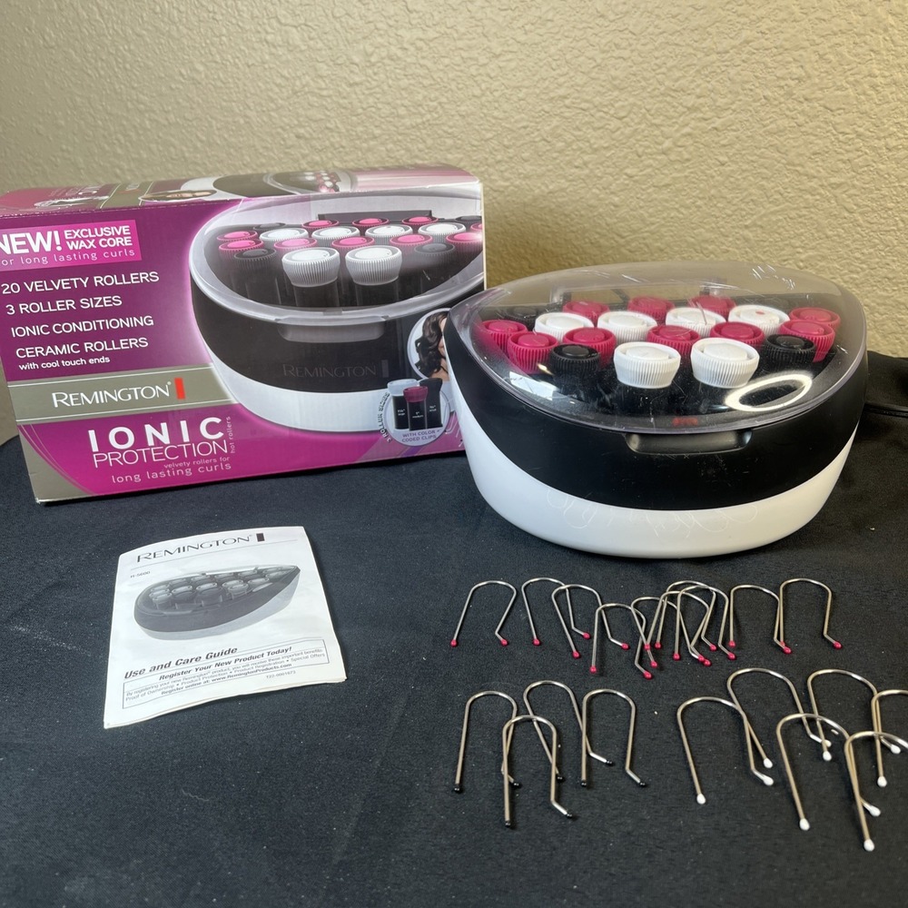 Remington Ionic Protection 20 Velvety Hot Rollers Color Coded Clips H5600